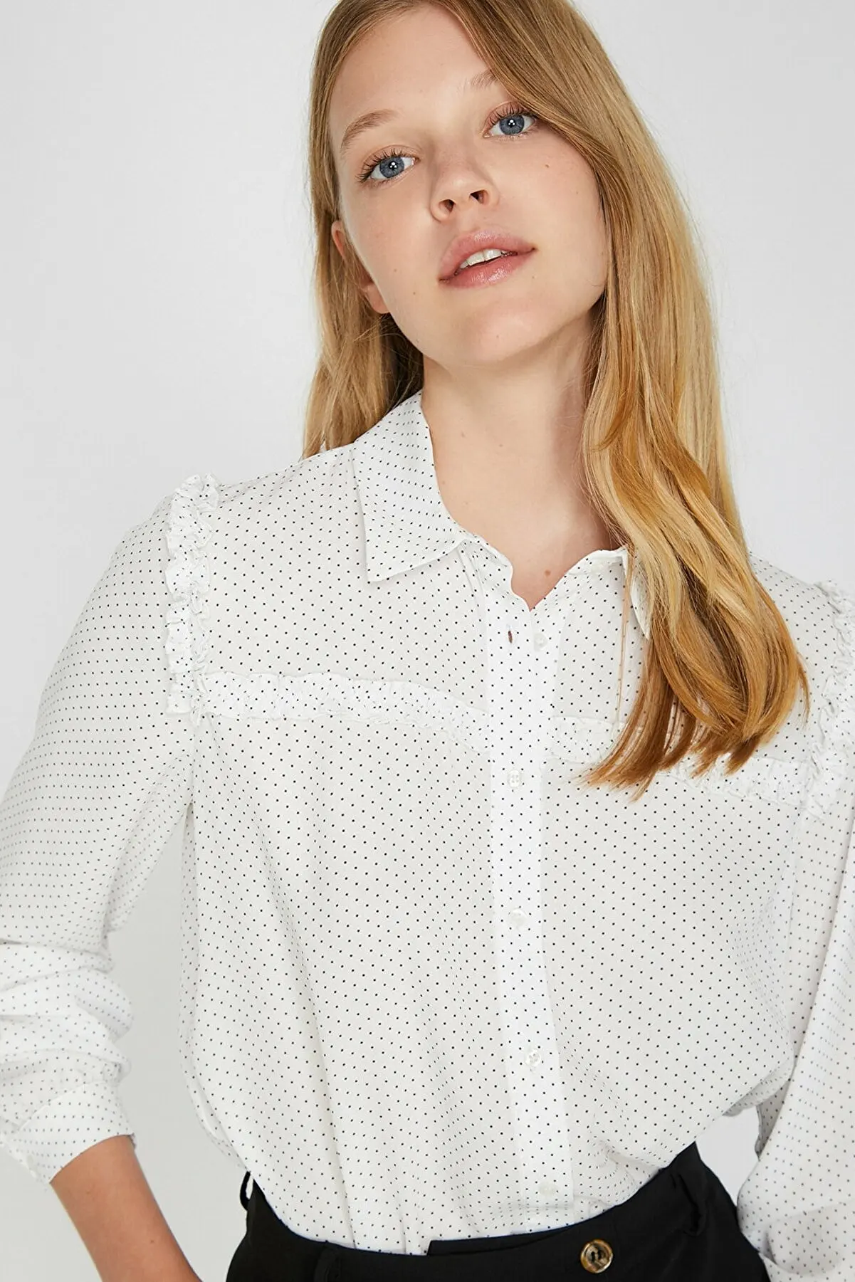 

Женская Черная точечная рубашка 646, летние женские рубашки, модные женские блузки, красивые и дешевые женские блузки