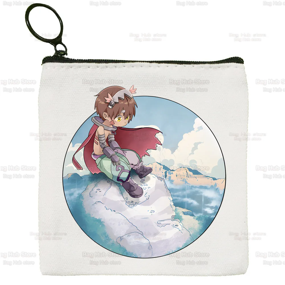 

Made In Abyss Canvas Coin Purse Collection Canvas Bag Nanachi Riko Japanese Manga Small Wallet Zipper Key Bag Hand Gift