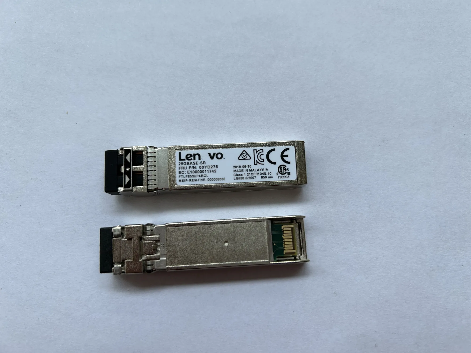 Len-ovo 25G SFP Module Switch Transceiver 25GBASE-SR FTLF8536P4BCL 00YD275 850NM 25Gb Fiber Optical Module