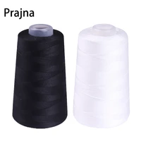black and white 3000yards overlocking sewing machine line 20s3 industrial polyester sewing threads for jeans sewing supplies