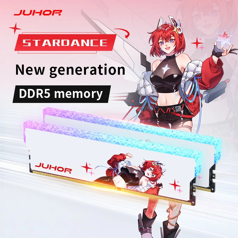 JUHOR Memoria Ram RGB DDR5 16GB 6400MHz 6800MHz 16GB UDIMM Desktop UDIMMRAM PC Computer Memory Hynix Chip