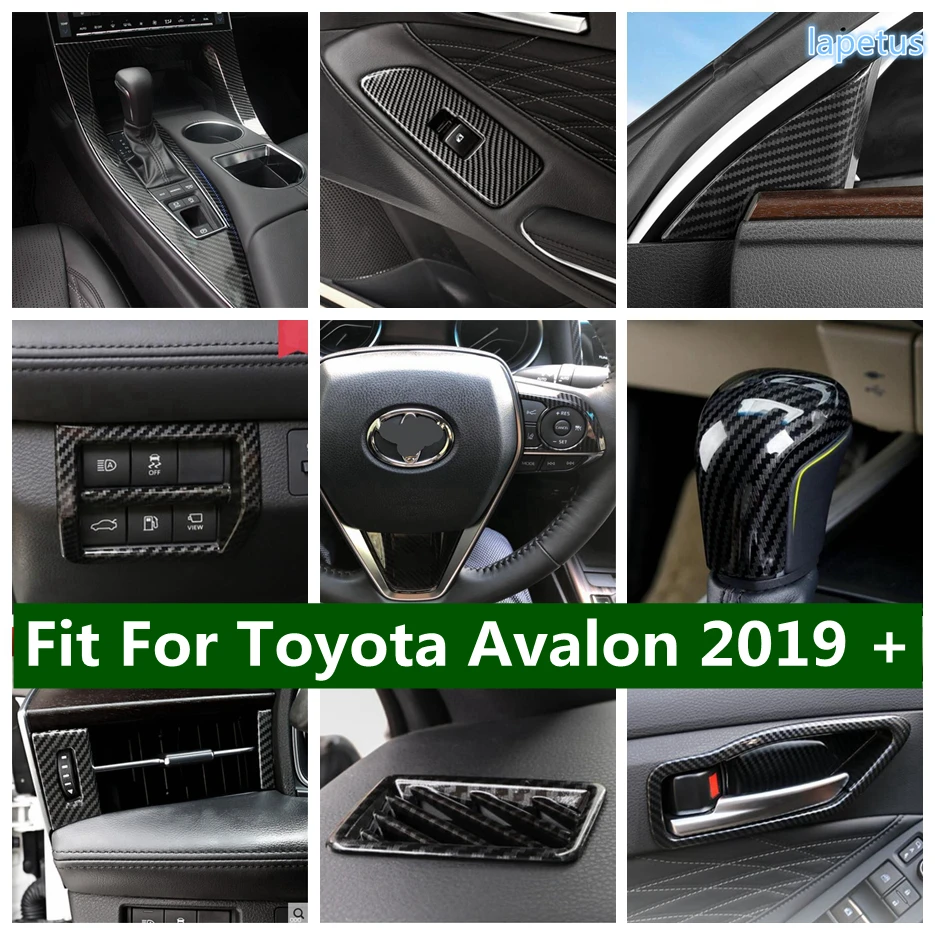 

Carbon Fiber Pillar A / Co-pilot Seat Adjust Button / Door Handle Bowl / Gearshift Box Cover Trim For Toyota Avalon 2019 - 2023