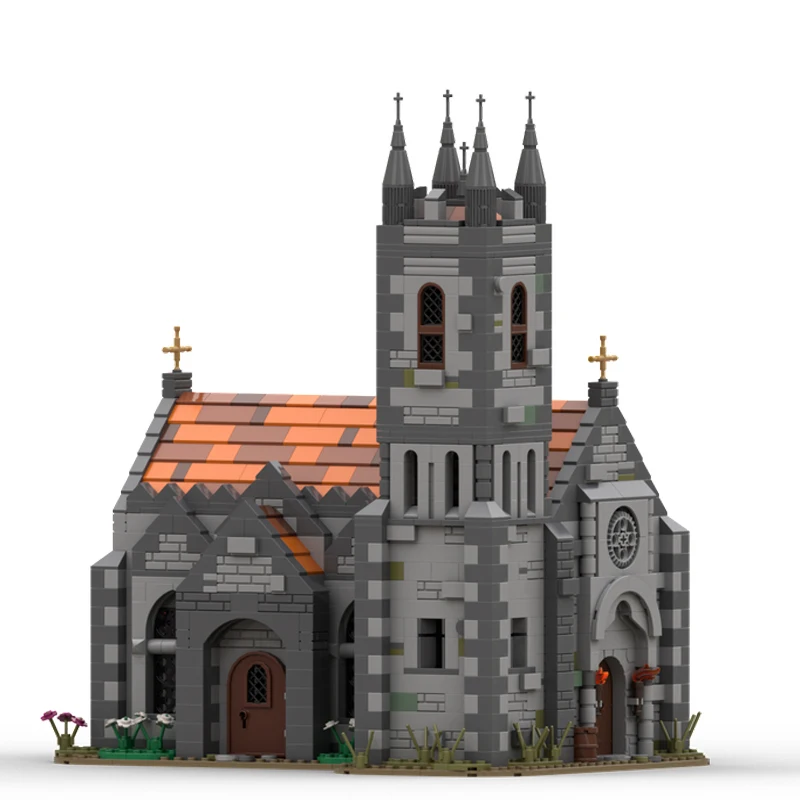 1681 шт. MOC Европейская средневековая Ретро архитектура городской уличный вид