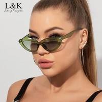 longkeeper new vintage retro triangular cat eye sunglasses women trending brand designer oval sun glasses female uv400 shades