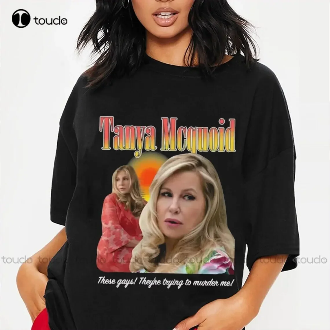 Tanya Mcquoid Shirt White Lotus These Gays They'Re Trying To Murder Me Gifts Classic Short Sleeve Tee Custom Gift Xs-5Xl