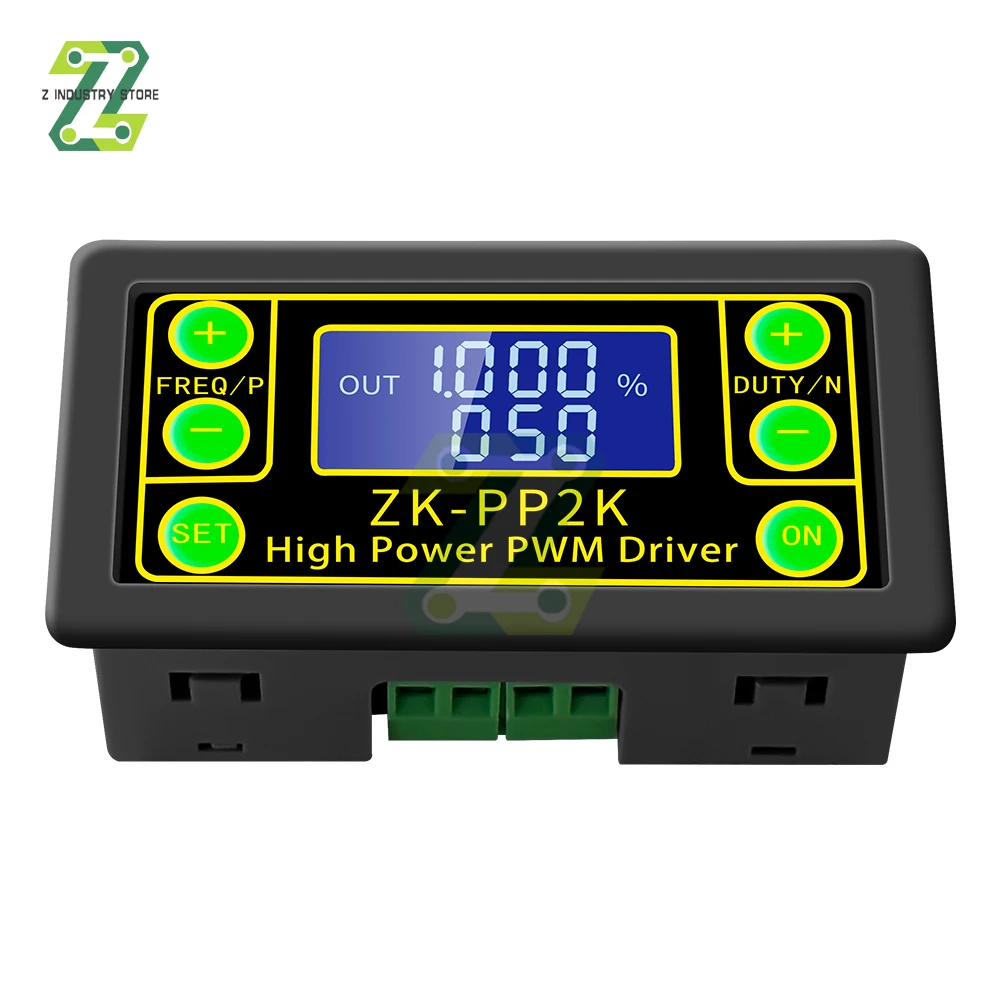 ZK-PP2K PWM Signal Generator 8A Driver Module for Motor/Lamp Dual Mode LCD PWM Pulse Frequency Duty Cycle Adjustable Module