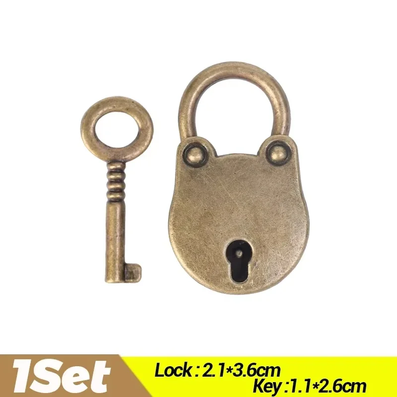 Старый винтажный навесной замок с медведем, антикварный сплав, металлические ключи, навесные замки для коробок, сумки для багажа, дневник, фурнитура, замки, мини-замок с головой медведя, декор