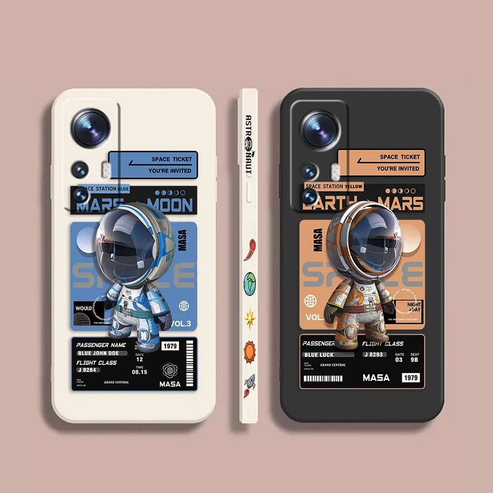 

Case For Xiaomi 13 12 12S 11 11T 10 10S 9 8 Pro Ultra Lite Colour Simple Liquid Silicone Case Stylish Luxurious Space Astronauts