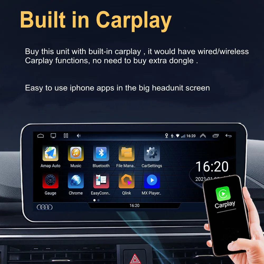 Лучшая цена 4 Гб + 64 Apple Carplay Android 10 автомобильное радио для Audi Q5 2009-2016 Google BT WIFI