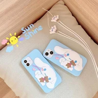 bandai cinnamoroll 3d creative with strap lanyard phone case for iphone 11 12 13 pro max x xs xr 7 8 plus se shockproof cover