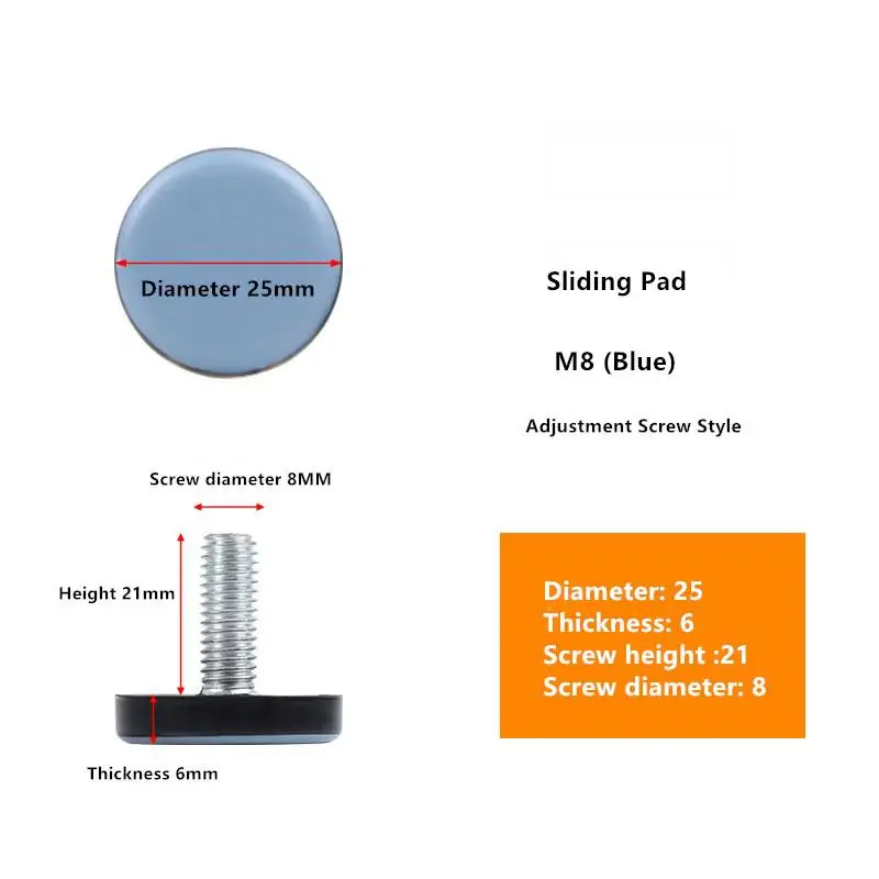 

4 шт./лот, 20/22/25/28/30 мм, регулируемая мебель для ног, раздвижной коврик для стола и стула, легко перемещаемая регулировка, защита пола