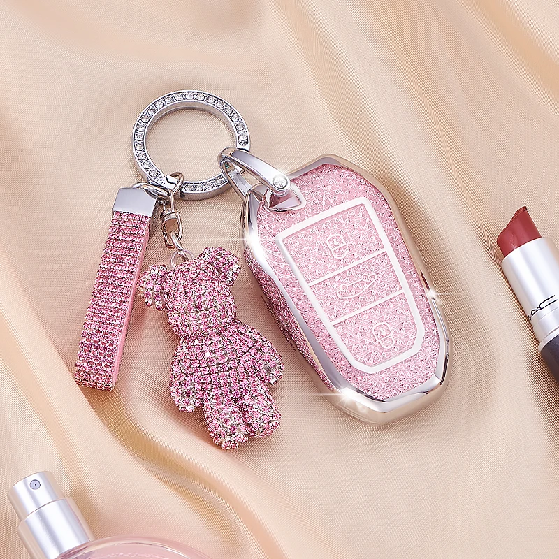 

Кристально-розовый ТПУ для Peugeot 207 208 3008 206 308 508 2008 407 5008 301 для Citroen C3 C4 C5 Berlingo Чехол для дистанционного ключа автомобиля