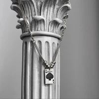 metal spades a necklace for men and women creative personalized hip hop cool poker pendants niche design titanium steel jewelry