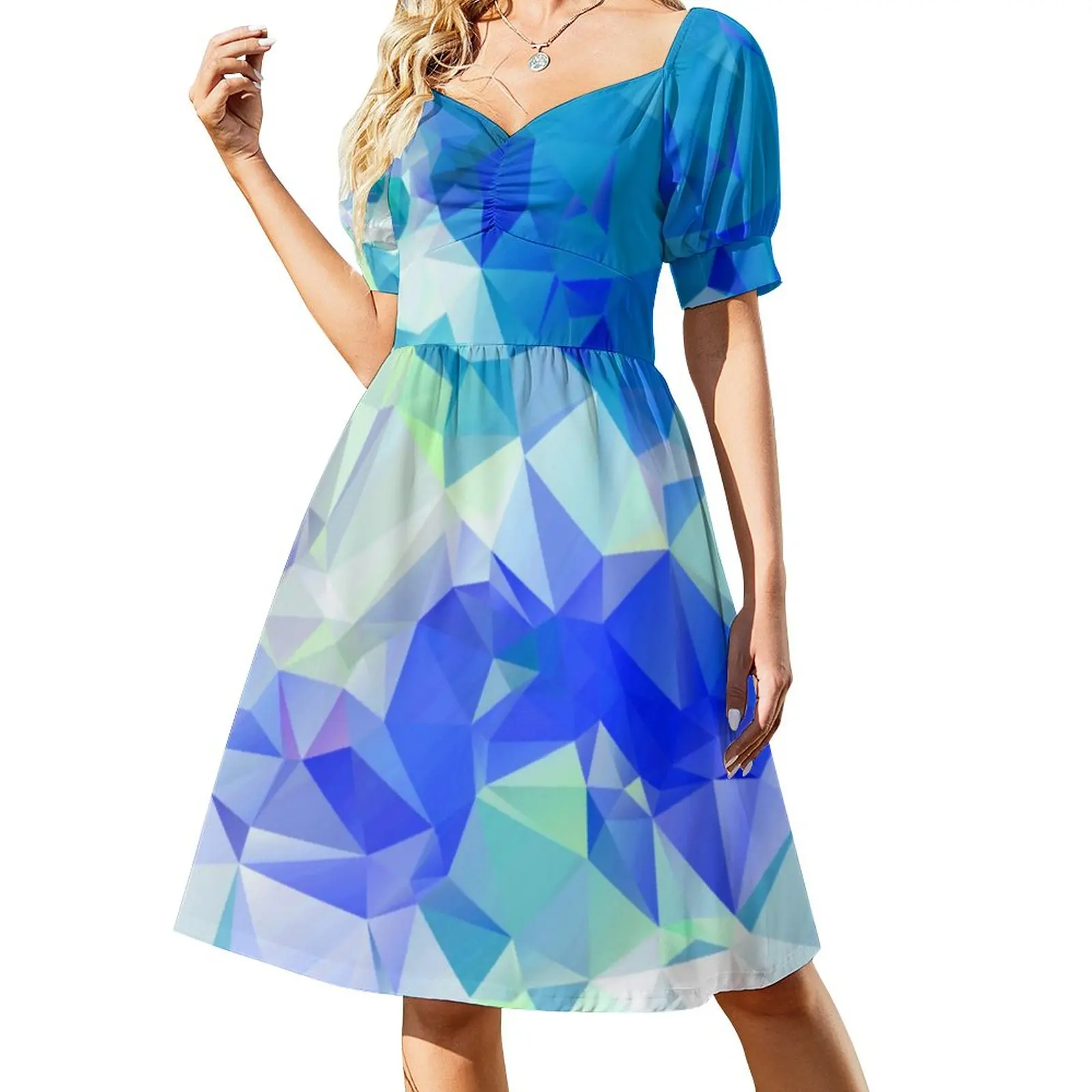 Abstract Geometry Dress Colorful Triangle Print Pretty Dresses Women Short  Sleeve Stylish Casual Dress V Neck Oversized Vestidos | АлиЭкспресс