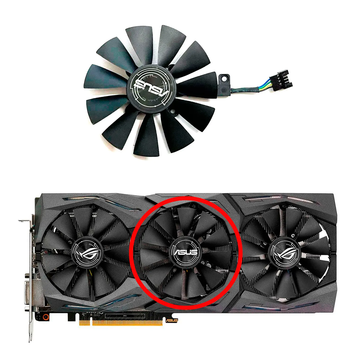 Новый сменный вентилятор для видеокарты ASUS GeForce GTX 1070 1070ti 1080 1080ti ROG STRIX T129215SUT129215SM (art.: 3920d033293ad) - 3920d033293ad
