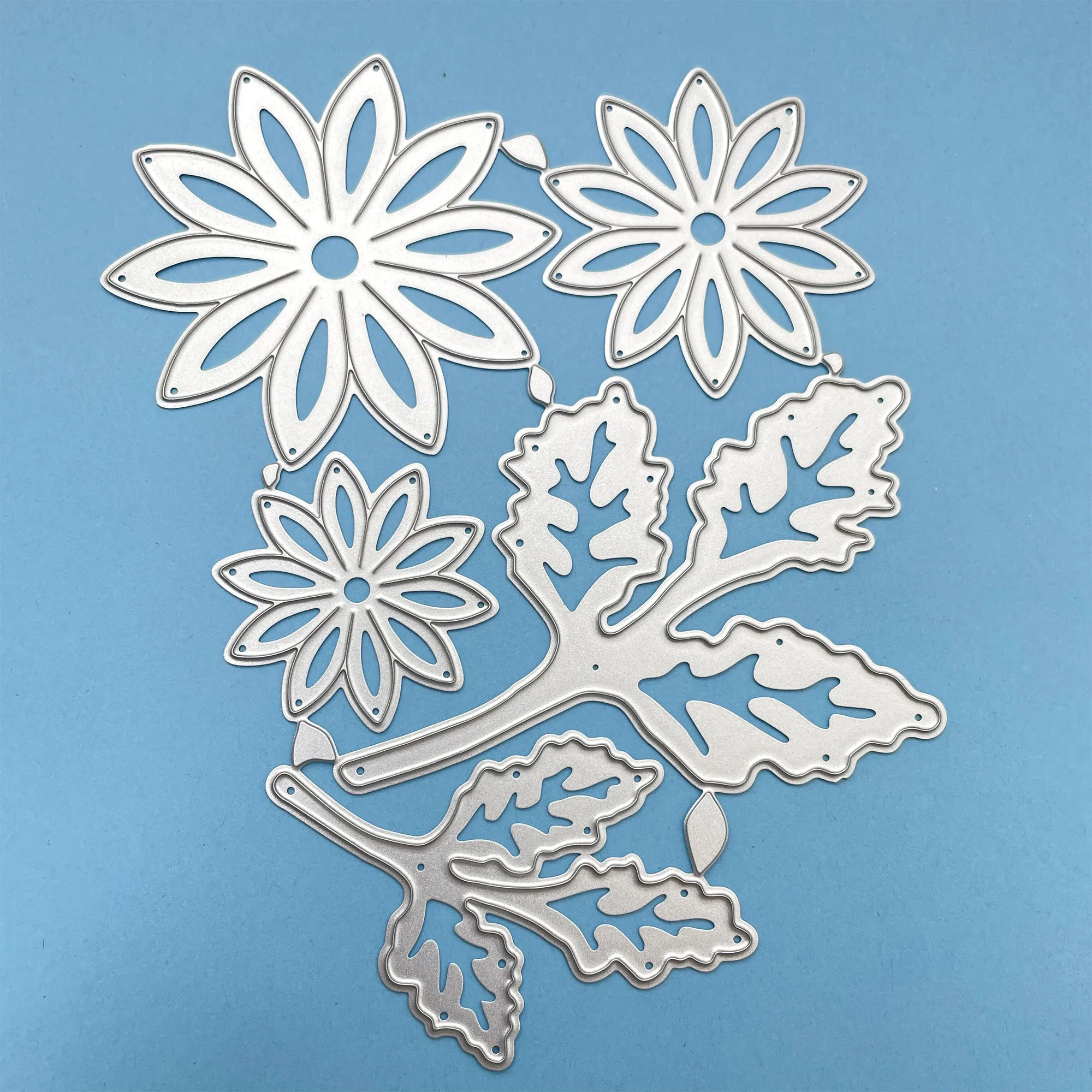 

5PCS Flowers Die Cut Scrapbook Metal Cutting Dies For Thanksgiving Christmas Card Decoration Supplies