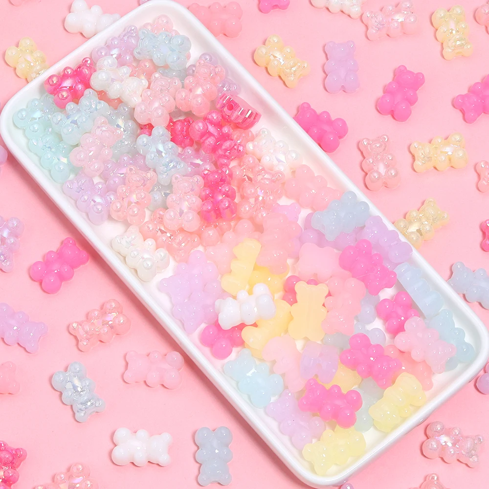 50 шт./партия акриловые бусины Медведь