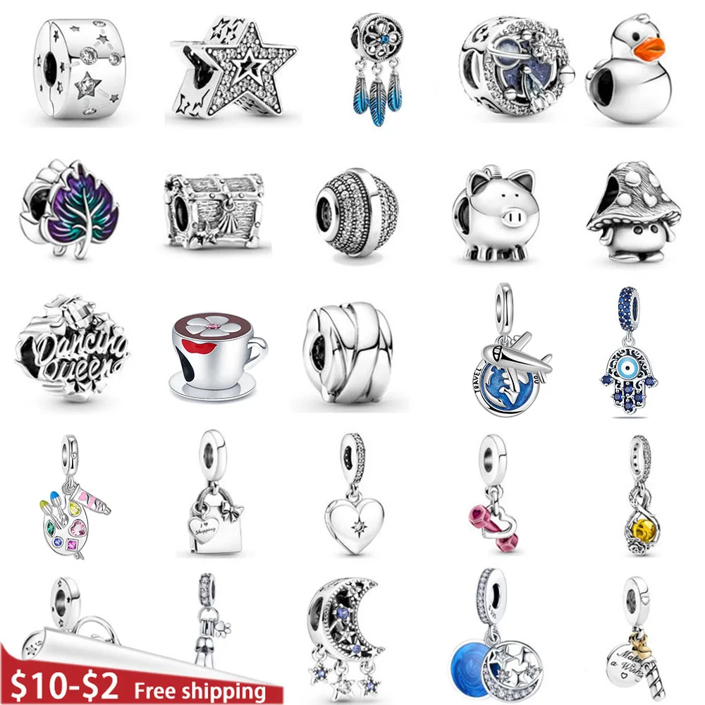 Женские летние бусины-шармы животные из серебра 925 пробы