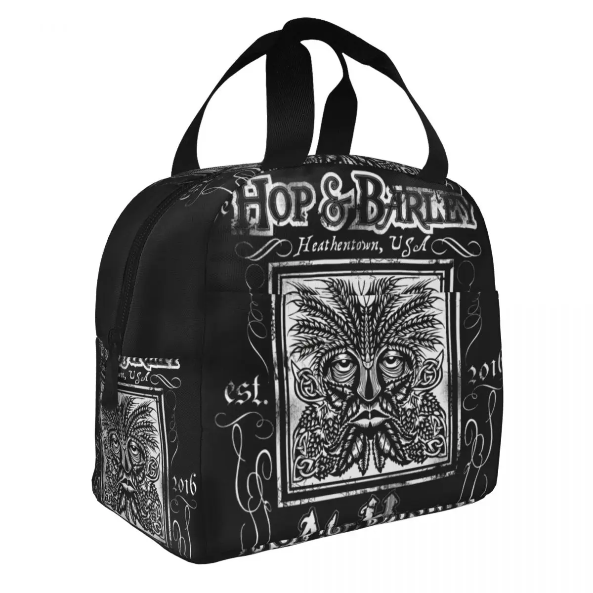 The Hop & Barley Ale Haus Lunch Bento Bags Portable Aluminum Foil thickened Thermal Cloth Lunch Bag for Women Men Boy