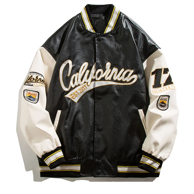 Мужская мотоциклетная куртка Бомбер уличная из искусственной кожи мужская