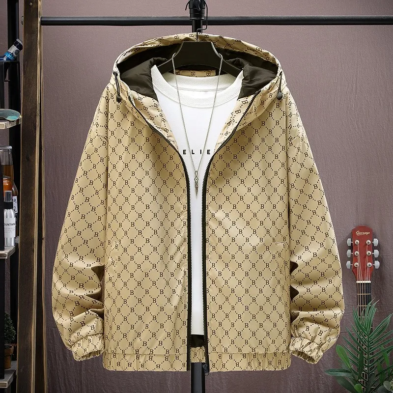 

Мужская куртка с капюшоном, Повседневная Водонепроницаемая дышащая куртка, однотонная Удобная бейсбольная верхняя одежда, Размер 4XL, 2023