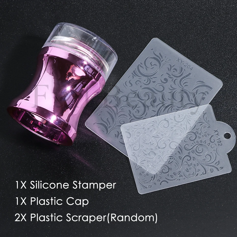 3pcs Silicone Stamping Nail Art Stamper Scraper Set For Nails Stamp Plates Polish Print French Line Template Manicure Kit JI1033 images - 6
