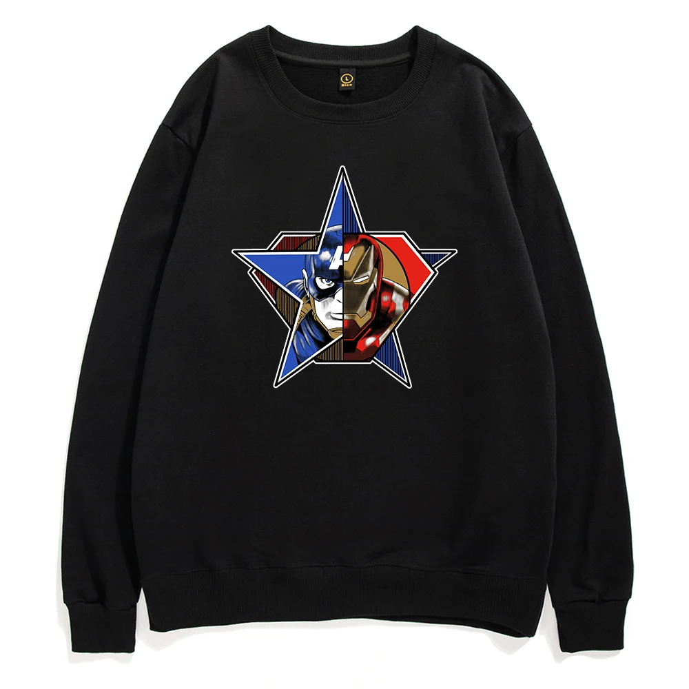 

Marvel Cool Iron Man Sweatshirts Avengers Captain America Hoodie Crewneck Long Sleeve Fashion Sweatshirt Vintage Men Clothing