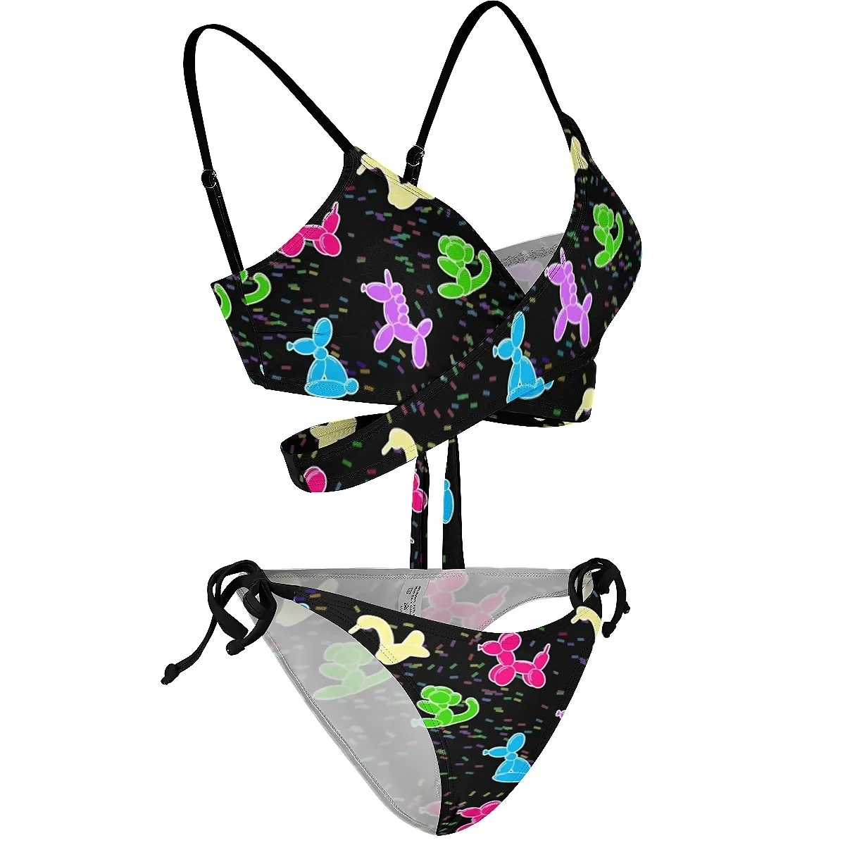 Купальник-бикини с эффектом пуш-ап и забавными собаками