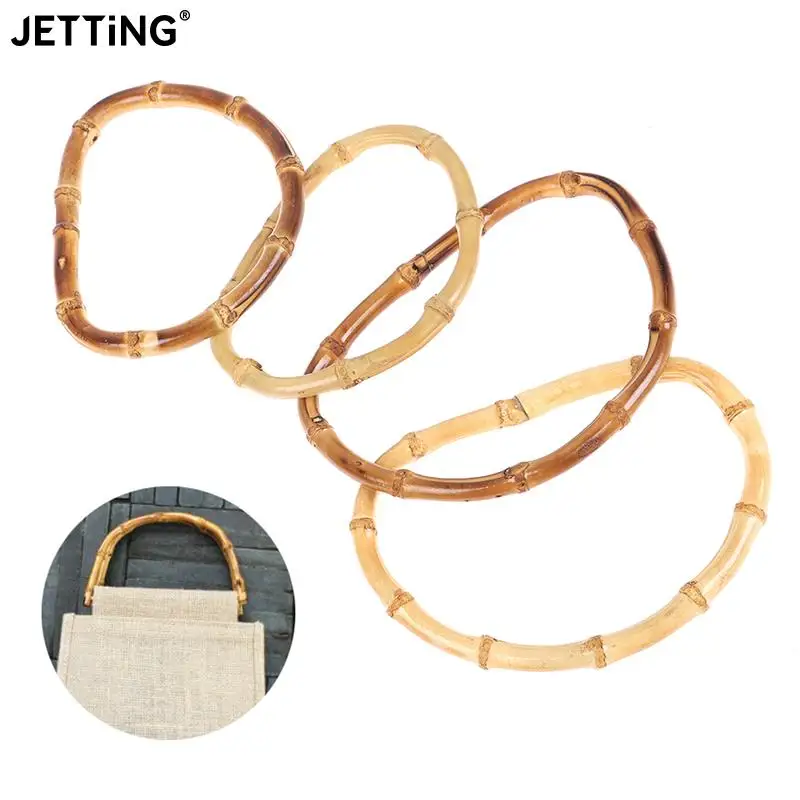 

1pc Round Bamboo Bag Wood Handles Handcrafted Vintage Handbag Replacement DIY Accessories For Bags Bag Handles 12cm/15cm