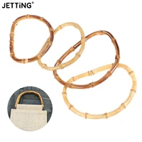 1pc round bamboo bag wood handles handcrafted vintage handbag replacement diy accessories for bags bag handles 12cm15cm