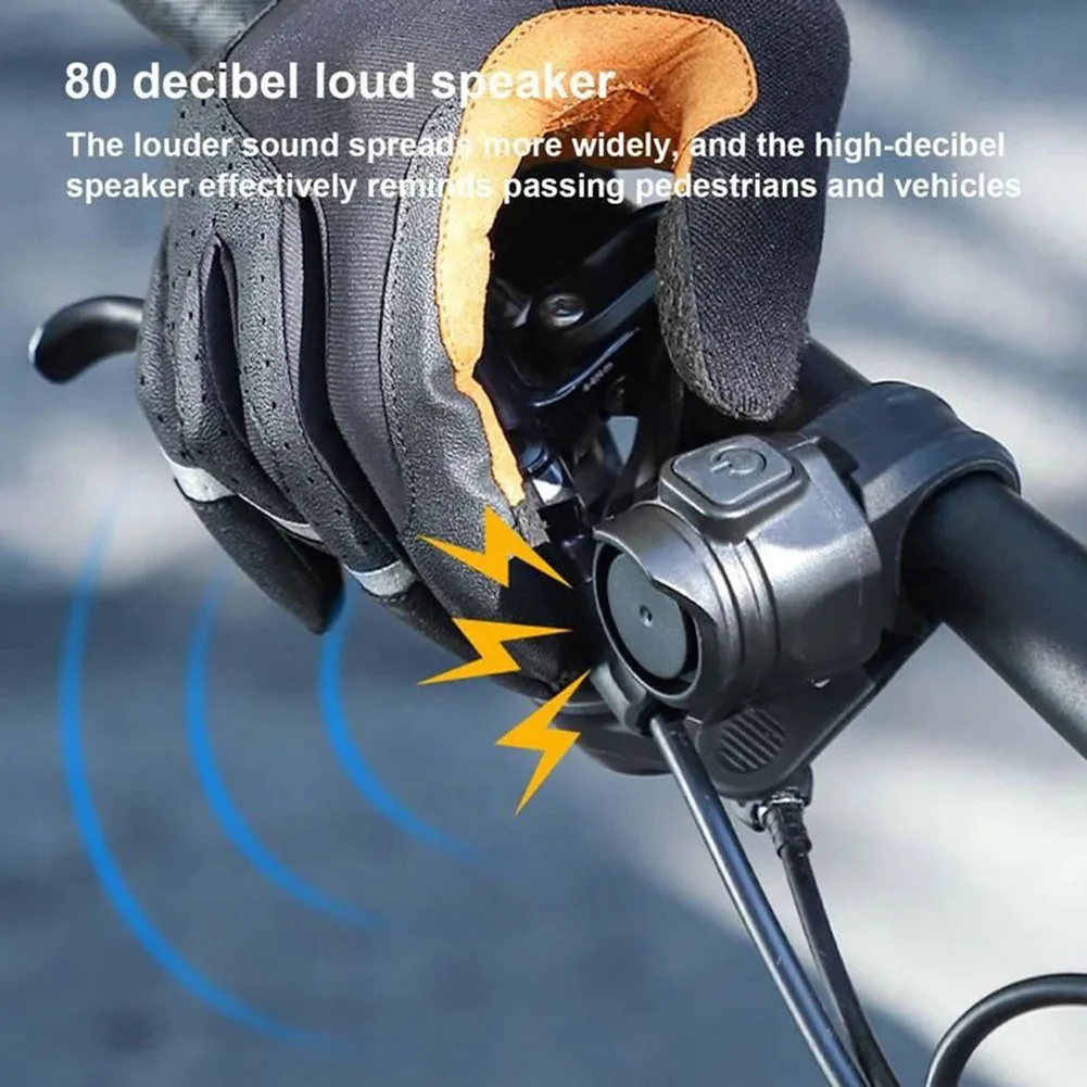 

Bicycle Electric Bell USB Charging 80dB MTB Road Bike Ring Safe Warning Electric Horn For 22~31.8mm Handlebar Bike Accessories