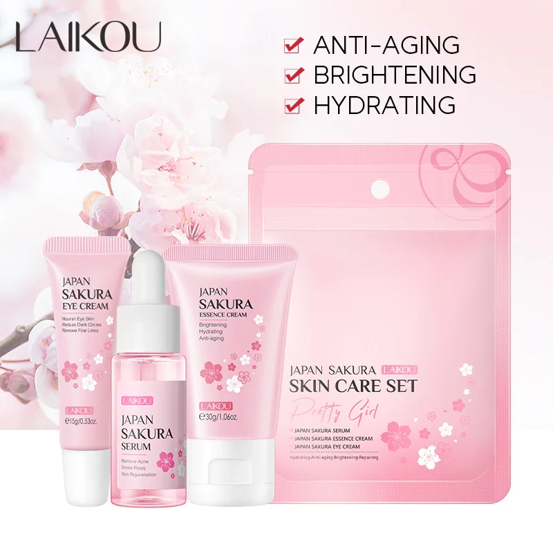 

LAIKOU Sakura Moisturizing Skin Care Set Face Cream Facial Serum Eye Cream skincare Anti-aging Brightening Face Care Sets