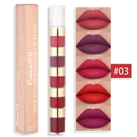 5 colors velvet matte lipstick waterproof nude lip gloss long lasting lip rouge makeup non stick cup lip tint cosmetic