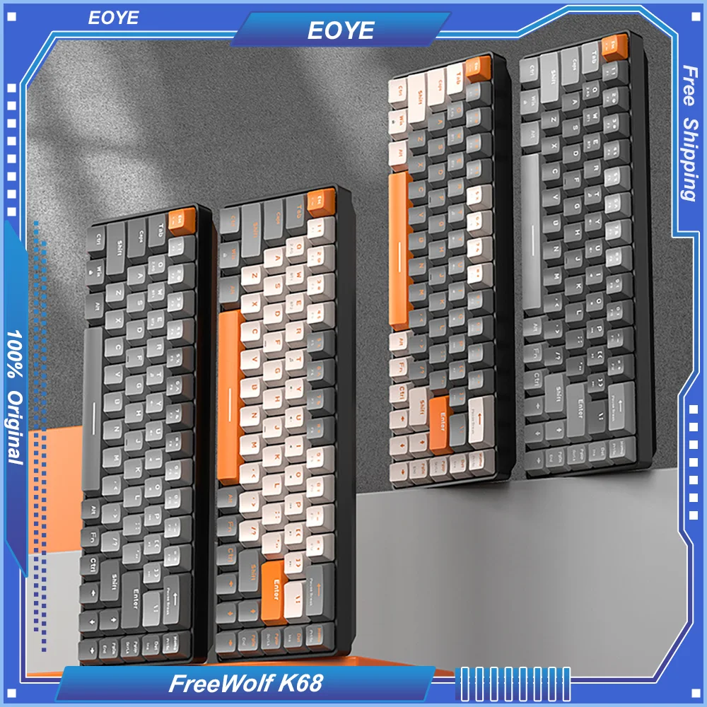 FreeWolf K68 Bluetooth Беспроводная двухрежимная механическая клавиатура Индивидуальная