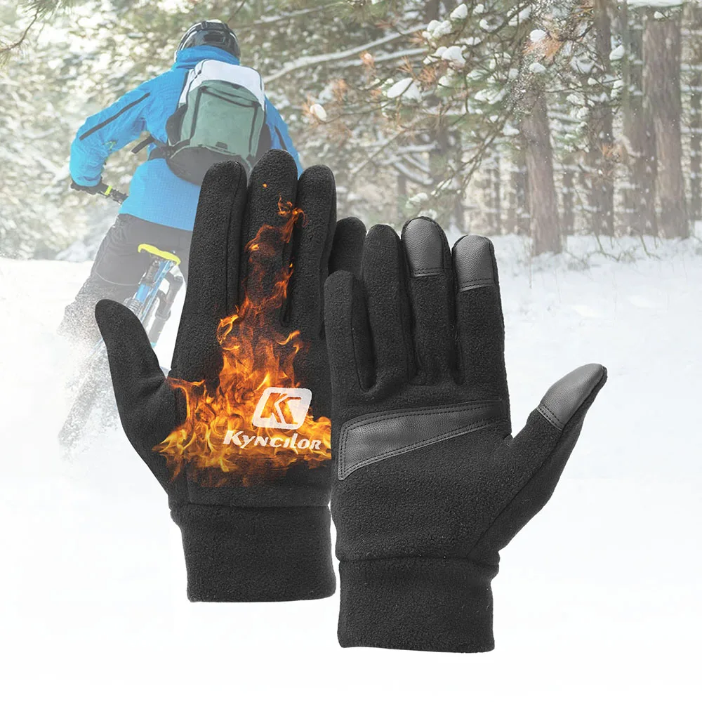

Kyncilor Winter Warm Gloves Men Ski Snowboard Outdoor Sports Gloves PU Touch Screen Snow Windstopper Motorcycle Bike Glove