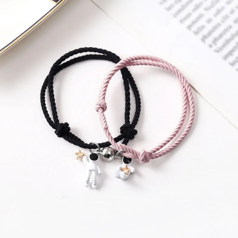 2 шт./компл. Магнитный двойной браслет для влюбленных Магнитный притягивающий астронавт звезда искусственная плетеная веревка Дружба Ювелирные изделия подарок
