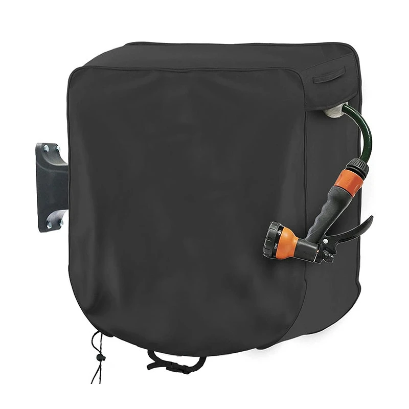 

Чехол для шланга с поворотным механизмом, настенная водонепроницаемая и Солнцезащитная Крышка для шланга с выдвижным механизмом 420D, прочный черный