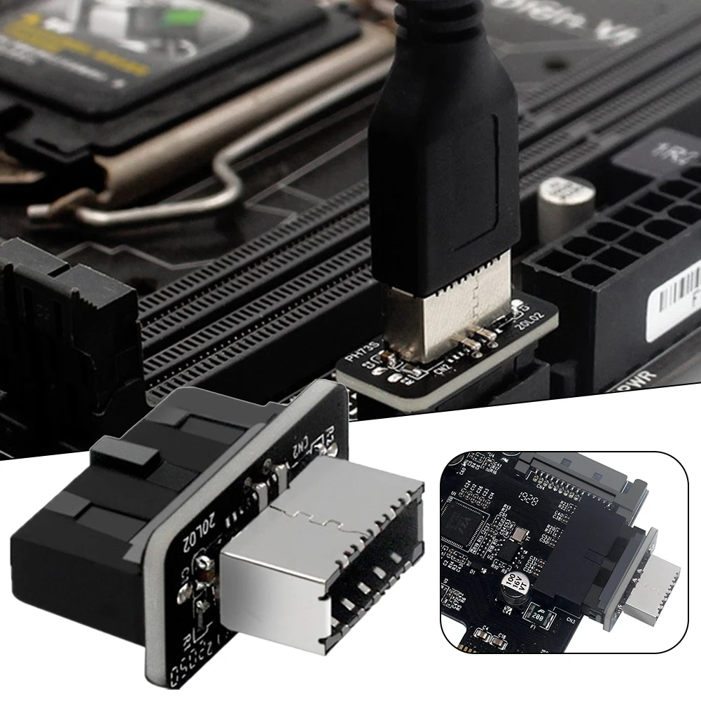 

USB 3.0 Internal Header To USB 3.1/3.2 Type C Adapter USB3.0 19P/20P To TYPE-E TYPE-C Insert Port High Quality