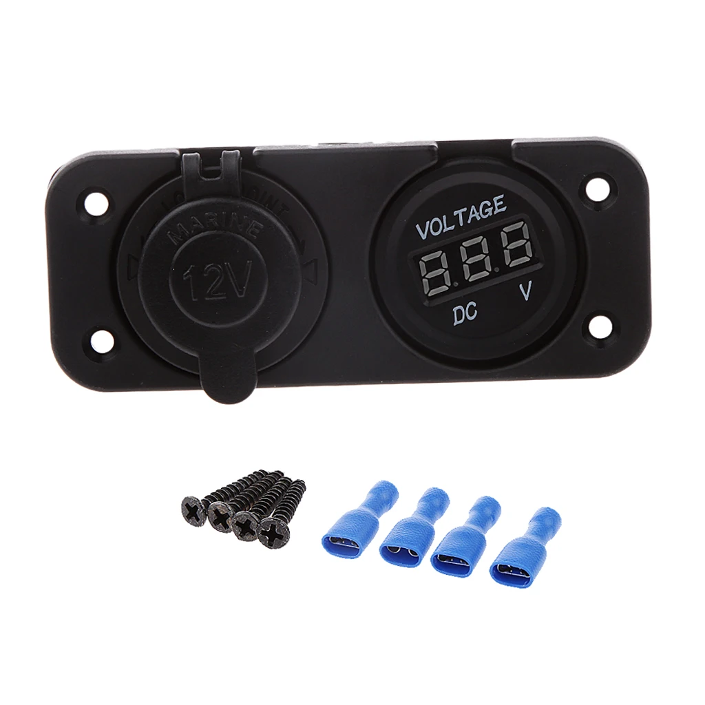 

car and Cigarette Lighter Socket Port+Voltmeter With Waterproof