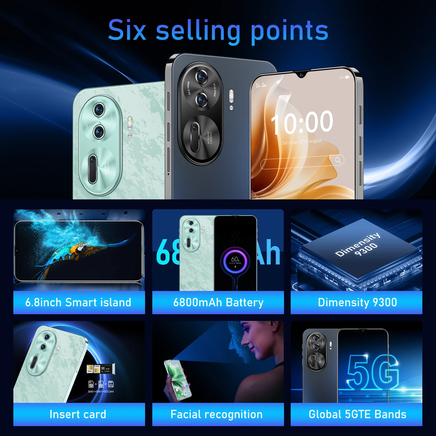 Оригинальный горячий новый смартфон Reno 11 Pro 6 8-дюймовый полноэкранный сотовый