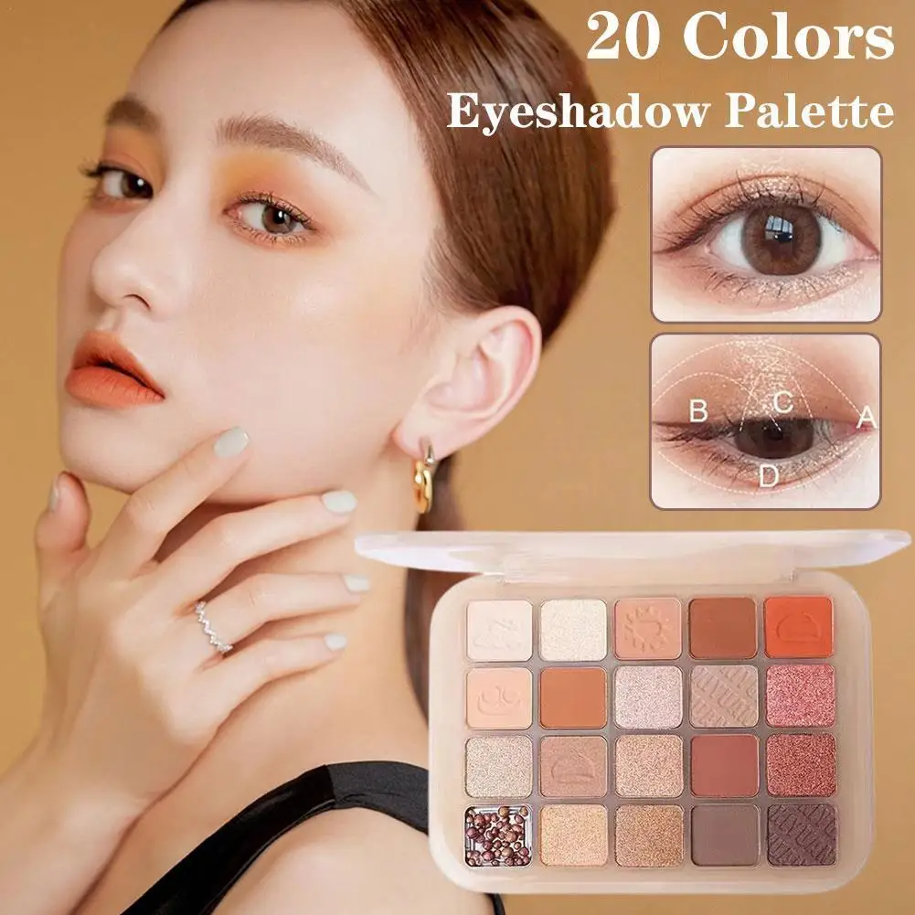 

Chestnut Eyeshadow Palette Ultra Shimmer Glitter Peal Matte Makeup Waterproof Lasting Powder Color Long Eye 20 Shadow M3B7