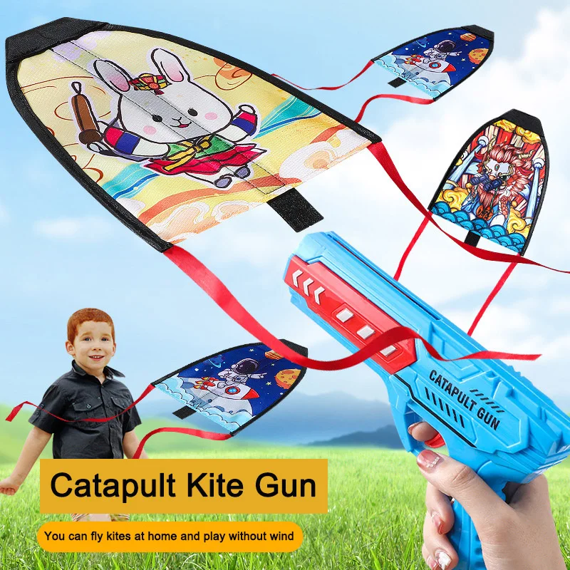 

Kite Toy Kid Flying Toy Catapult Gunman Children's Sports Game Child Kite Launcher Outdoor Games for Children Kids Sports Toys