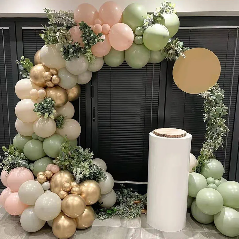 

107pcs Avocado Green Sand White Latex Balloon Garland Arch Kit Wedding Decoration Globos Baby Shower Birthday Party Decor Ballon