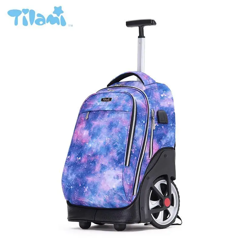 

American TILAMI elementary and middle school students large wheel trolley school bag, junior high school boys and girls