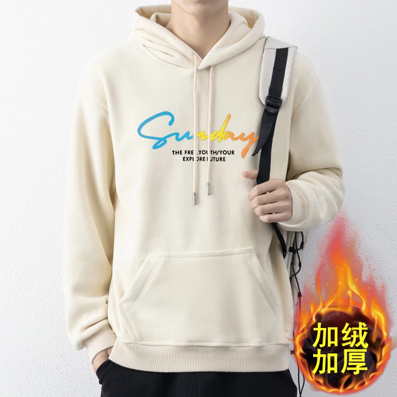 Heavyweight Hoodies Sweatshirts Man Bleached Fleece Thick Loose Oversize Casual Autumn Winter Tops Tide Mens Clothing