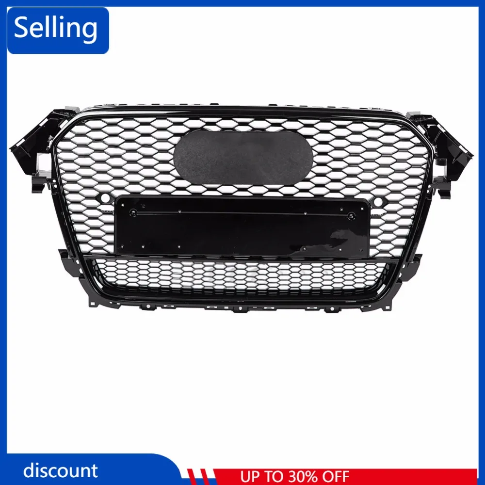 

Для RS4 Style Front Sport Hex Mesh Honeycomb Hood Gloss Black For Audi A4/S4 B8.5 2013-2016 for quattro style fast ship