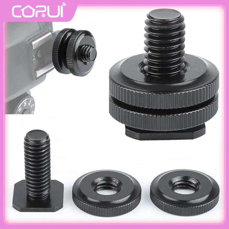 

1/4" Flash Hot Shoe Mount Adapter Tripod Screw Converter Adapters With Double Nuts For DSLR Camera Rig Monitor LED Video Light