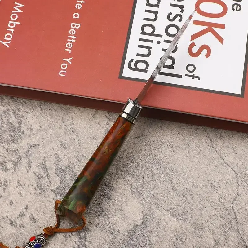 Тактический нож VG10 из дамасской стали для активного отдыха кемпинга ручка меди и