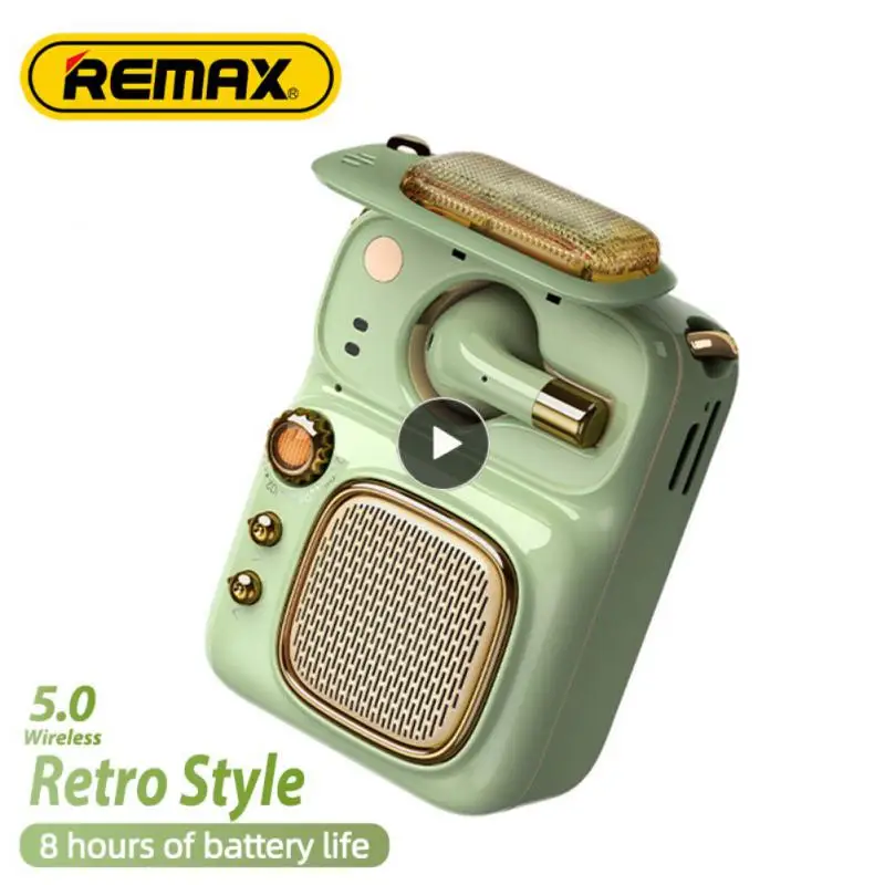 

Mini Rechargeable Wireless Speaker Portable Mp3 Player Women Gift Support Tf Card Earphones Vintage Small Audio Retro 2 In 1