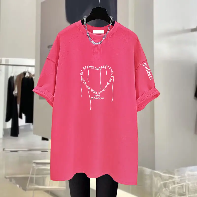 Футболка женская базовая с круглым вырезом и коротким рукавом 45-105 кг